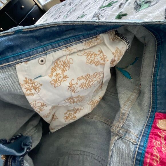 Women’s plus size Y2K apple bottoms jeans embroidered denim bootcut leg size 20 - Picture 14 of 15